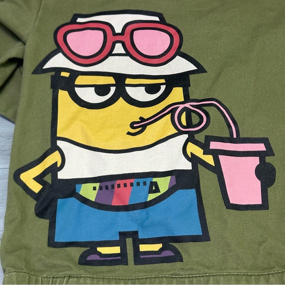 Zara Kids Olive Jacket Minions with Fun Cartoon Design size 11-12 Unisex - Picture 12 of 12